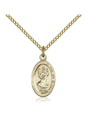 Bonyak Jewelry 18 Inch Rhodium Plated Necklace w// 6mm Light Rose Pink October Birth Month Stone Beads and Saint Raphael The Archangel